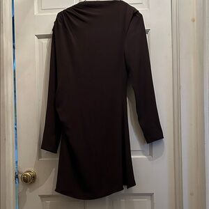 Zara NWOT Chic Brown Long Sleeve Dress